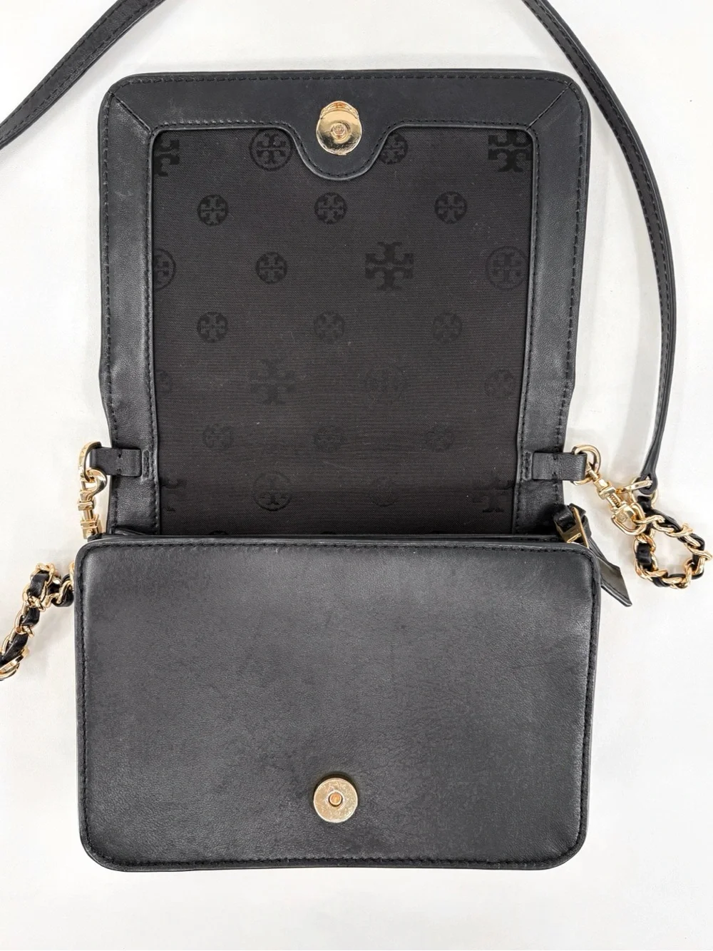TORY BURCH Alexa Combo Quilted Black Leather Crossbody Bag